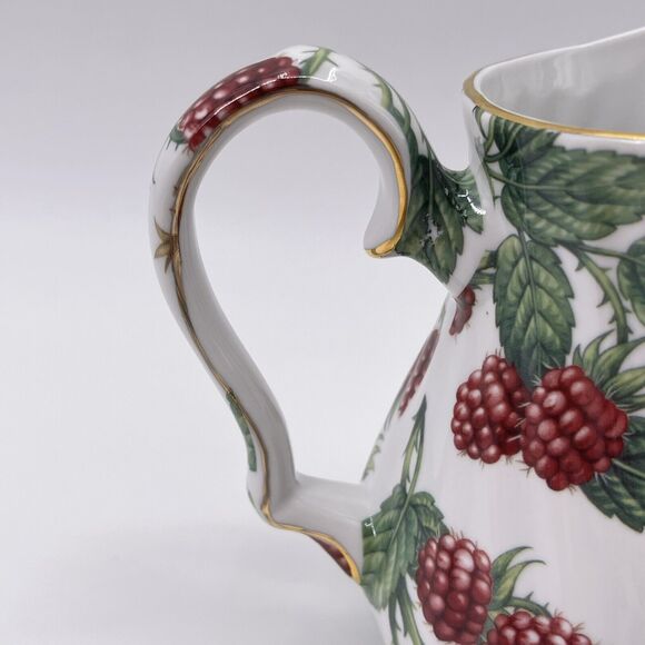 Raspberry Chintz Pitcher A Special Place 2003 Swirl White Porcelain Chintzware - Picture 8 of 11